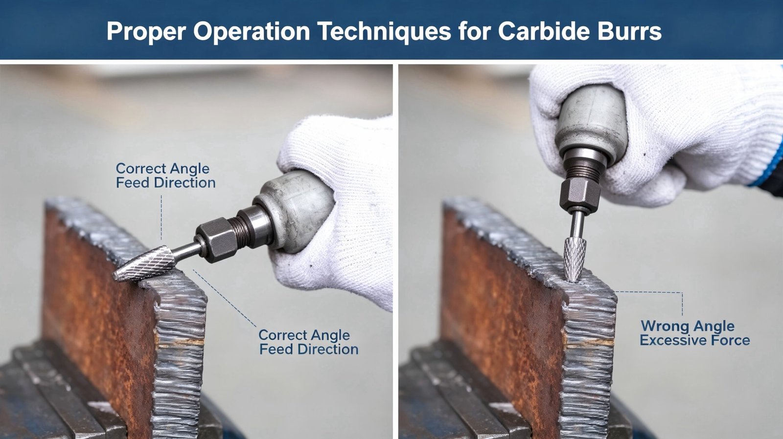 proper carbide burr operation techniques
